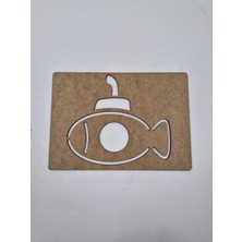 1 Adet Denizaltı Ahşap Montessori Çizim Okul Dıy Etkinlik Aktivite Sanat 21 cm x 15 cm