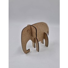 1 Adet Ahşap 3D Hayvanlar Fil Boyama Okul Dıy Etkinlik Aktivite Sanat 15 cm