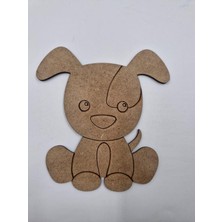 1 Adet Sevimli Köpek Ahşap Boyama Okul Diy Etkinlik Aktivite Sanat 15 cm x 14 cm