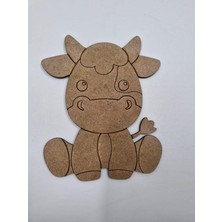 10 Adet Sevimli Inek Ahşap Boyama Okul Diy Etkinlik Aktivite Sanat 15 cm x 12 cm