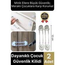 Svein Çok Amaçlı Ayarlanır Çekmece Dolap Kapağı Koruma Aparatı Çocuk Bebek Güvenlik Kilidi 2 Adet 12 cm