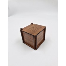Ahşap Dekoratif Kutu 6 cm x 6 cm x 5,5 cm