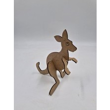 1 Adet Ahşap 3D Hayvanlar Kanguru Boyama Okul Dıy Etkinlik Aktivite Sanat 15 cm