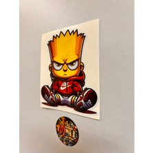 Bart Simpson 10X10CM Sticker Folyo Kaplama-Araba Motosiklet Kask Modifiye Aksesuar Simpson Sticker