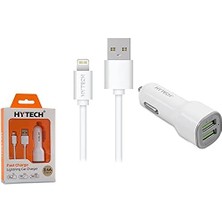 Storemax HY-X44 3.4A Hızlı Şarj Lightning Kablolu 2 USB Araç Şarj Cihazı, Beyaz