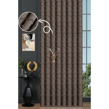 Yunilla Jakar Kesme Fon Perde Ezgi V-6013 Kahve