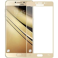 Storemax ile Uyumlu Galaxy A5 2017 Ekran Koruyucu Tam Kapatan Fib Altın