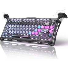 Storemax Mercury K1 Pro Rgb Kablosuz Mekanik Gaming Klavye Alüminyum Çerçeveli Ingilizce Q (Galaxy Siyah)