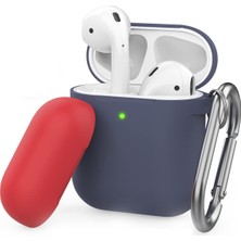 Storemax 1. ve 2. Nesil Uyumlu Silikon Kılıf – Darbeye Dayanıklı Kılıf, Metal Anahtarlık Halkalı (Karabinalı), Kablosuz Şarja Uyumlu, Toza Karşı Lacivert Mavi