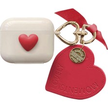 Storemax 4.nesil/anc Kılıf Süslü Kalp Desenli Kırmızı [airpods 4 ile Uyumlu Kılıf - Kırmızı]