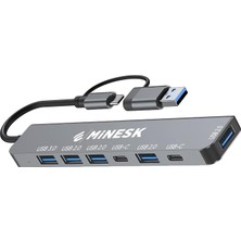 Storemax Usb-C Hub Laptop ve ile Uyumlu Çoklayıcı / 1x USB 2.0 / 1x USB 3.0 / 2x Usb-C/çevirici Çoklayıcı (7-In 1 USB Hub)