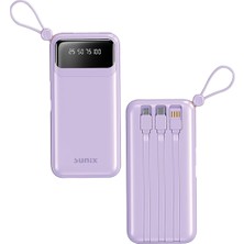 Storemax 10.000 Mah Göstergeli Kendinden Kablolu Powerbank Mor PB-120