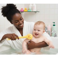 Eşya Dünyası Sevimli Ördek Figürlü Uzun Saplı Banyo Sırt Yıkama Fırçası – 35 cm – Yumuşak Kıllı Duş Fırçası