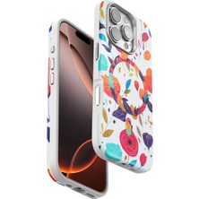 Eco Port Onegif Iphone 16 Pro Flower Series Magsafe Kapak - Beyaz
