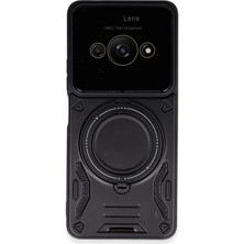 Eco Port Xiaomi Poco C61 Kılıf Joy Lens Standlı Kapak - Siyah