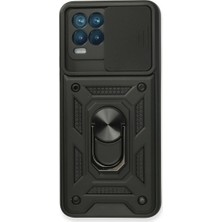 Eco Port Realme 8 Kılıf Pars Lens Yüzüklü Silikon - Siyah