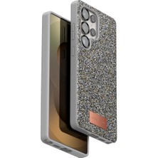 Eco Port Onegif Samsung Galaxy S25 Ultra Bright Simli Kapak - Gümüş