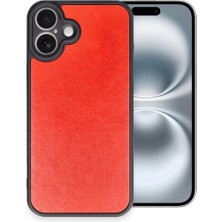 Eco Port Iphone 16 Plus Kılıf Aras Deri Kapak - Kırmızı