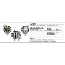 Universal Alternatör 12V 75A Hyundaı Excel / Accent 91-99 Mıtsubıshı Tip