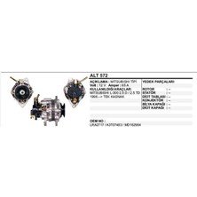Universal Alternatör 12V 65A Mıtsubıshı L300 98->2.5 D-Td Vakumlu -Tek Kasnak Mıtsubıshı Tip