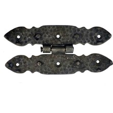 Buğz Antika Tarz Dekoratif Pirinç Düğmeli Menteşe - 142X69 Mm, Oksit