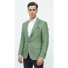 Plus Scorpion Erkek Dokulu Kumaş Slim Fit Blazer Ceket – Şık Modern Kesim Tek Düğmeli