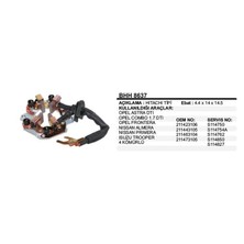 Universal Kömür Yuvası 12V Opel Astra-Combo 1.7 Dtı Peugeot 206 Fıat Albea Fıat 1.4 Benz 4 Kömürlü Doblo-Albea  1.2 Benzinli Hıtachı Tip