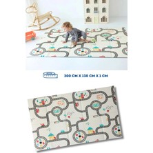 Coolmats Katlanabilir Oyun Matı Araba Yarışı Temalı Çok Renkli Aktivite Oyun Halısı 200 cm x 130 cm x 1 cm