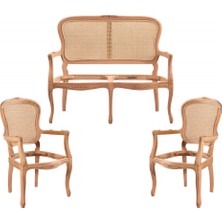 Masifart Zeory Hasırlı Etek Oymalı Çay Takımı Cilasız Ham