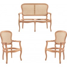 Masifart Tavian Hasırlı Klasik Çay Takımı Cilasız Ham