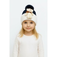 Gigi Giyim Ponponlu Ayıcıklı Çift Renk Unisex Çocuk Bere