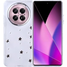 Kip GSM Infinix Zero 40 5g Kılıf Kamera Koruyucu Simli Yıldız Desenli Kabartmalı Şeffaf Slikon Kapak
