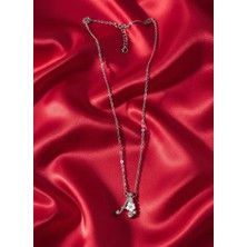 Urunia Harfli Zirkon Taşlı Paslanmaz Çelik Gümüş Kolye (Diğer Harfler Mevcuttur)