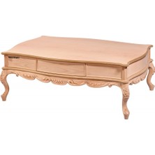 Masifart Aperire Barcelona Oymalı Orta Sehpa Cilasız Ham