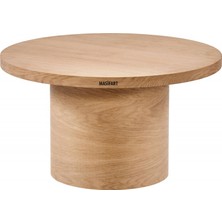 Masifart Virage Meşe Silindir Orta Sehpa Cilasız Ham