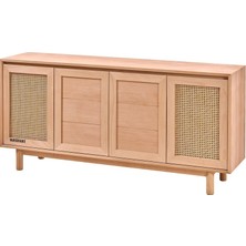 Masifart Coma Hasırlı 180 Lik Abelya Kayın Konsol Cilasız Ham