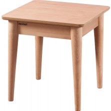 Masifart Pater Kasalı Retro Yan Sehpa Cilasız Ham