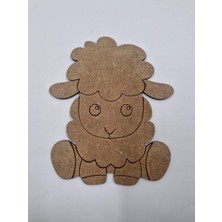 10 Adet Sevimli Kuzu Ahşap Boyama Okul Diy Etkinlik Aktivite Sanat 15 cm x 12 cm