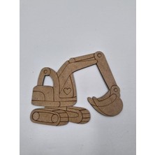 20 Adet Sevimli Ekskavatör Ahşap Boyama Okul Diy Etkinlik Aktivite Sanat 15 cm x 13 cm