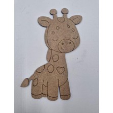10 Adet Sevimli Zürafa Ahşap Boyama Okul Diy Etkinlik Aktivite Sanat 15 cm x 9 cm