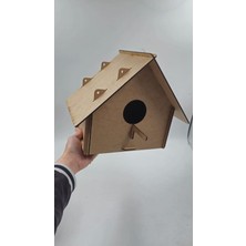 Ahşap Kuş Yuvası Evi Boyanabilir Ham Mdf