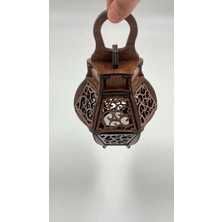 Ahşap Dekoratif Fener Tealight Mum Uyumlu