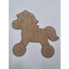 5 Adet Sevimli At Ahşap Boyama Okul Diy Etkinlik Aktivite Sanat 15 cm x 15 cm