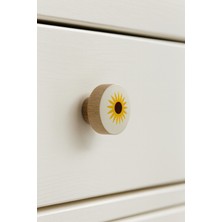 Orient Design Ay Çiçeği Desenli Ahşap Mobilya Kulbu