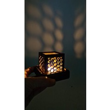 Ahşap Dekoratif Mumluk Tealight Mum Uyumlu