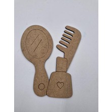 5 Adet Sevimli Ayna Tarak Ahşap Boyama Okul Diy Etkinlik Aktivite Sanat 15 cm x 12 cm