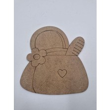 1 Adet Sevimli Çanta Ahşap Boyama Okul Diy Etkinlik Aktivite Sanat 15 cm x 13 cm