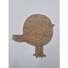5 Adet Sevimli Kuş Ahşap Boyama Okul Diy Etkinlik Aktivite Sanat 15 cm x 14 cm