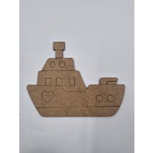 10 Adet Sevimli Vapur Gemi Ahşap Boyama Okul Diy Etkinlik Aktivite Sanat 15 cm x 12 cm