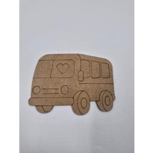 20 Adet Sevimli Otobüs Ahşap Boyama Okul Diy Etkinlik Aktivite Sanat 15 cm x 11 cm